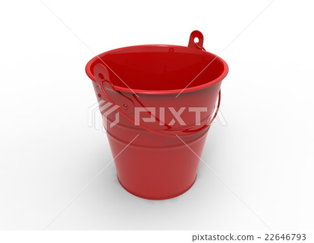 bucket 3D illustration on white background 22646793