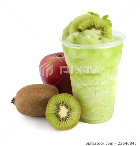 apple and kiwi smoothie on white 22646845