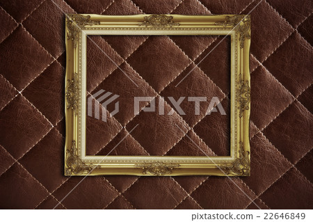 golden frame on red leather 22646849