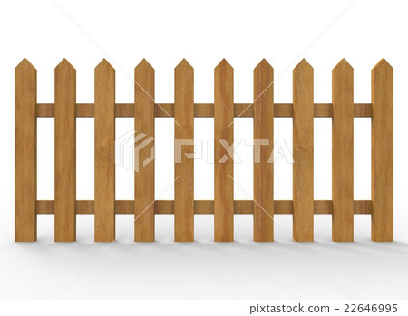 3d illustration of simple fence. low poly style 22646995