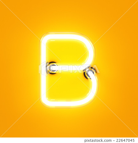 Neon Light Alphabet Character B Font - Stock Illustration [22647045 ...