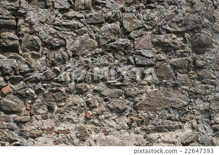 Old grey stone wall house background 22647393