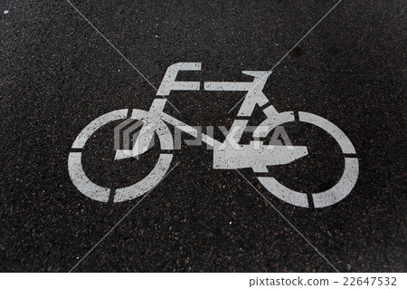 Bicycle road sign on road Bicycle road sign on road 22647532
