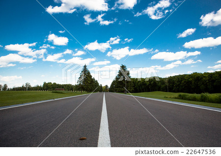 Beautiful road with blue clouds 22647536