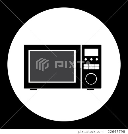 microwave simple isolated black and gray icon  22647796