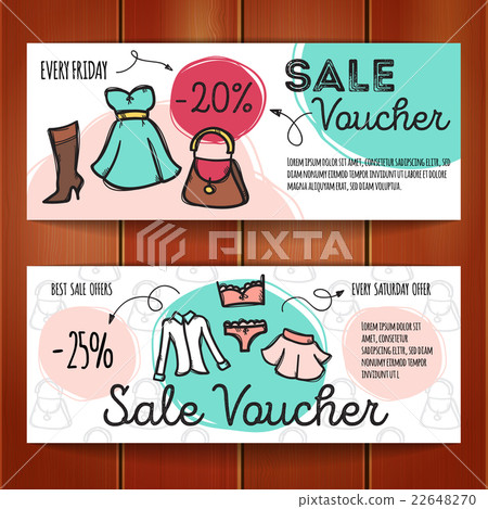 Vector set of discount coupons for woman clothes - Stock Illustration ...