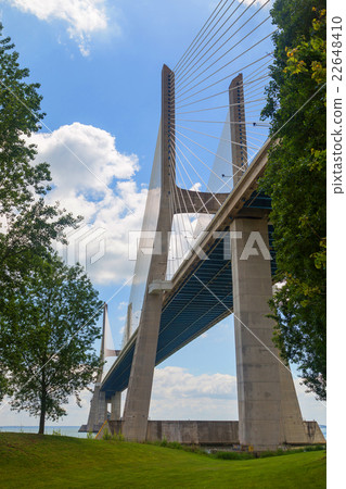 bridge the Vasco da Gama on river Tejo bridge the Vasco da Gama on river Tejo 22648410
