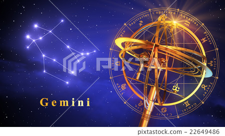 Armillary Sphere And Constellation Gemini 22649486