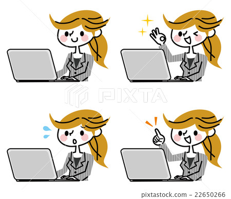 Business woman personal computer set 22650266