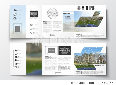 Set of tri-fold brochures, square design templates Set of tri-fold brochures, square design templates 22650267