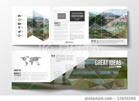 Set of tri-fold brochures, square design templates 22650268