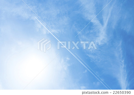 Airplane cloud and blue sky Airplane cloud and blue sky 22650390