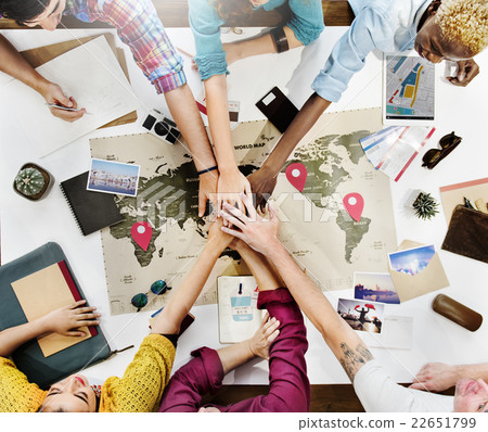 Teamwork Support Travel Jouney Planning Concept Teamwork Support Travel Jouney Planning Concept 22651799