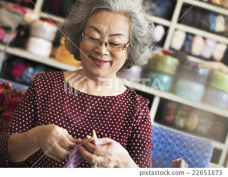 Crochet Senior Adult Hobby Handicraft Concept 22651873