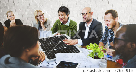 Business People Discussing Solar Power Environment Concept Business People Discussing Solar Power Environment Concept 22651916