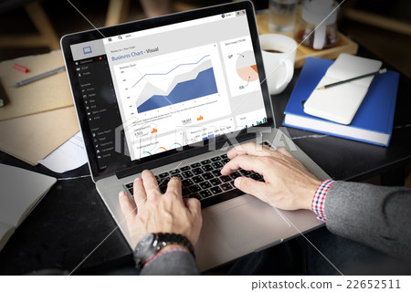 Businessman Using Laptop Working Thinking Concept 22652511