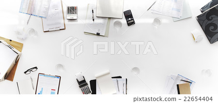 Stationary Office Aerial View Administration Concept Stationary Office Aerial View Administration Concept 22654404