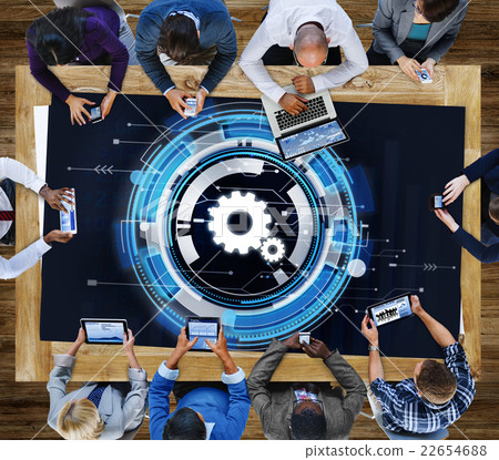 Technology Digital Network Cog Teamwork Concept 22654688