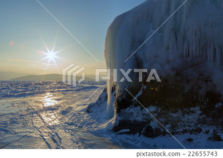 Dawn and icy island Lohmaty. Dawn and icy island Lohmaty. 22655743