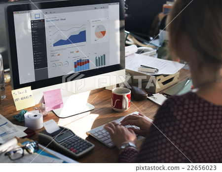 Businesswoman Working Dashboard Strategy Research Concept Businesswoman Working Dashboard Strategy Research Concept 22656023