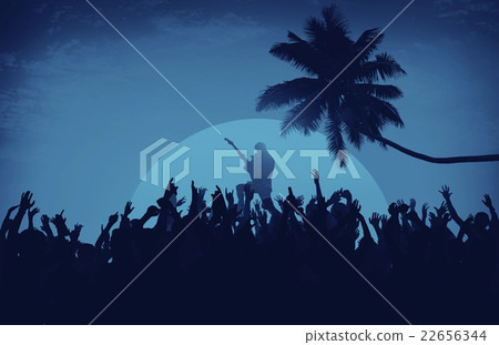 Summer Music Festival Beach Party Performer Excitement Concept 22656344