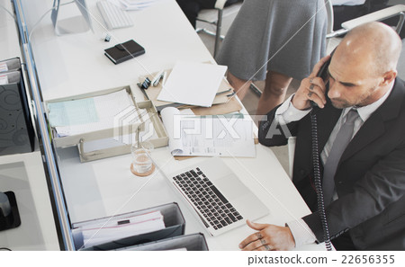 Businessman Using Telephone Contact Talking Concept 22656355