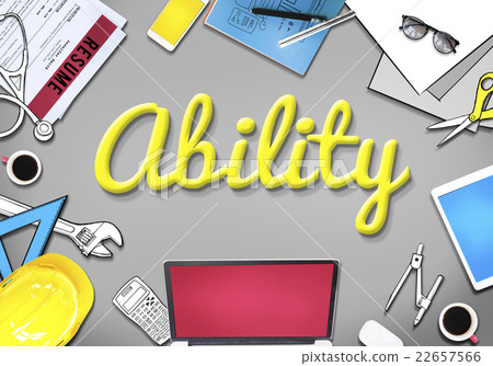 Ability Strength Office Desk Graphic Concept - Stock Illustration ...