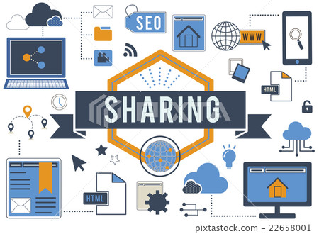 Sharing Online Networking Connection Concept 22658001