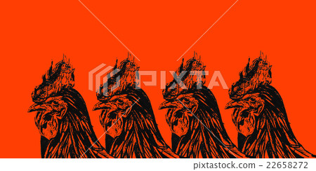 Rooster Rooster Tree pasture chicken chicken hot spring spring year material zodiac sign 2017 Heisei 29 red background Rooster Rooster Tree pasture chicken chicken hot spring spring year material zodiac sign 2017 Heisei 29 red background 22658272