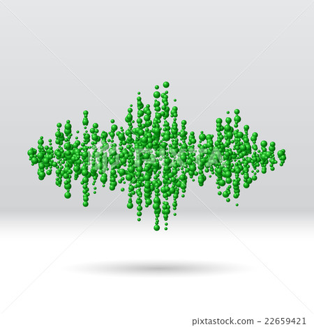 Sound waveform made of scattered balls 22659421