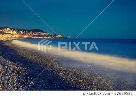 France riviera in the night. Nice, France France riviera in the night. Nice, France 22659523