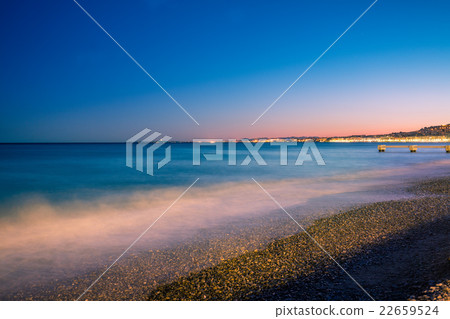 France riviera in the night. Nice, France France riviera in the night. Nice, France 22659524