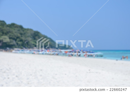 White sand beach and sea background in soft focus White sand beach and sea background in soft focus 22660247