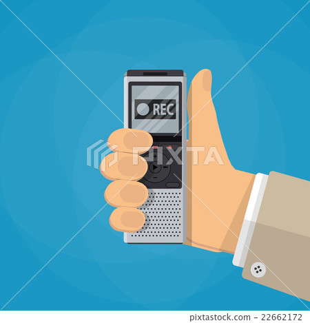 Journalist hand holds dictaphone 22662172