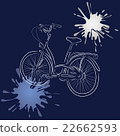 Outline of bicycle with watercolor blots, vector 22662593