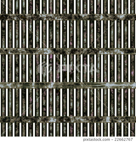 Bright and detailed iron window fence closeup material texture background, front view (seamless connection, high resolution 3D CG rendering ∕ coloring illustration) 22662767