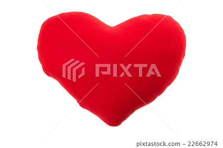 red heart pillow isolated on white background 22662974