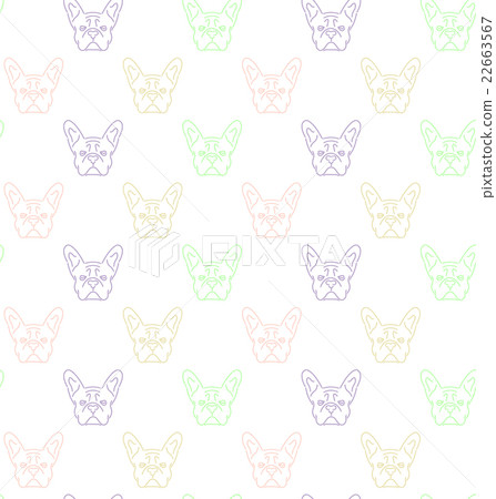 Seamless colorful pattern with frech bulldog. 22663567