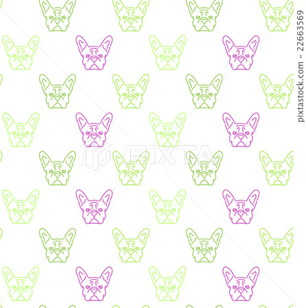 Seamless colorful pattern with frech bulldog. Seamless colorful pattern with frech bulldog. 22663569