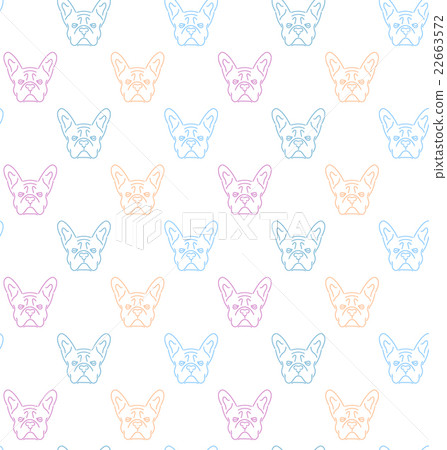 Seamless colorful pattern with frech bulldog. 22663572