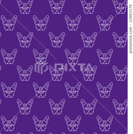 Seamless colorful pattern with frech bulldog. 22663576