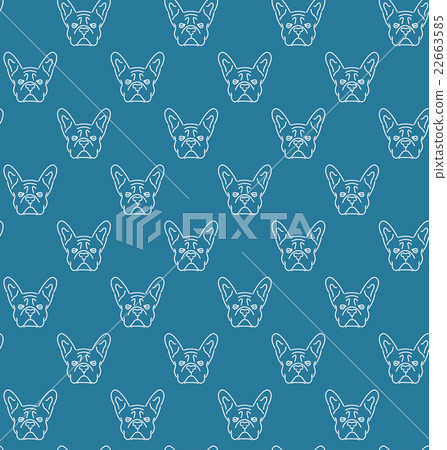 Seamless colorful pattern with frech bulldog. 22663585
