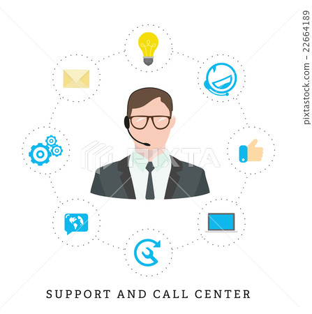 Icons for call center or hotline Icons for call center or hotline 22664189