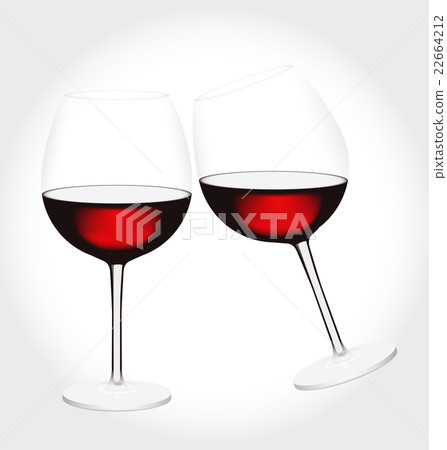 Realistic glass of red wine in vector. Realistic glass of red wine in vector. 22664212