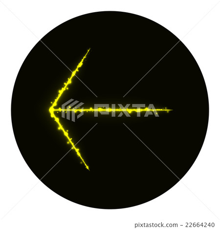 Arrow icon of yellow lights on black background - Stock Illustration ...