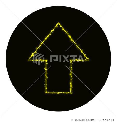 Arrow icon of yellow lights on black background-插圖素材 [22664243] - PIXTA圖庫