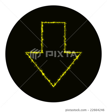 Arrow icon of yellow lights on black background - Stock Illustration ...