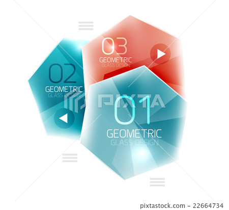 Colorful glass hexagon business infographic Colorful glass hexagon business infographic 22664734