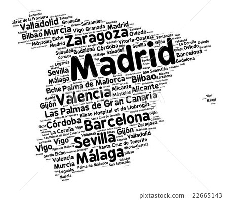 Cities of Spain word cloud Cities of Spain word cloud 22665143