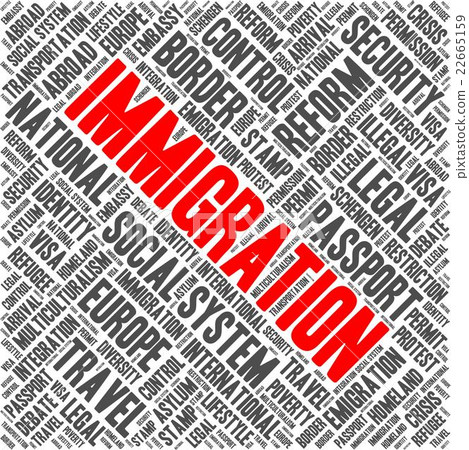 Immigration word cloud 22665159